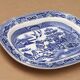 Large oval dish in blue and white English earthenware with Asian decoration, 19th century.
