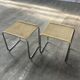 Pair of vintage 1970s wicker/chrome stools