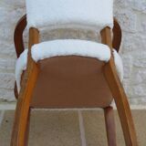 Chic Art Deco bridge chair from the 1950s, fully restored and hand-stitched
