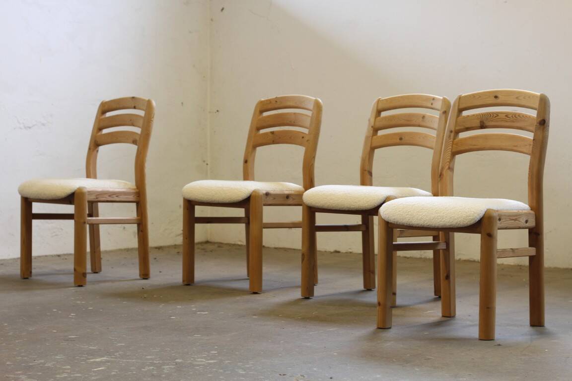 Vintage 1980s Danish Pine Wood Dining Chairs 1970s/80s by Dyrlund