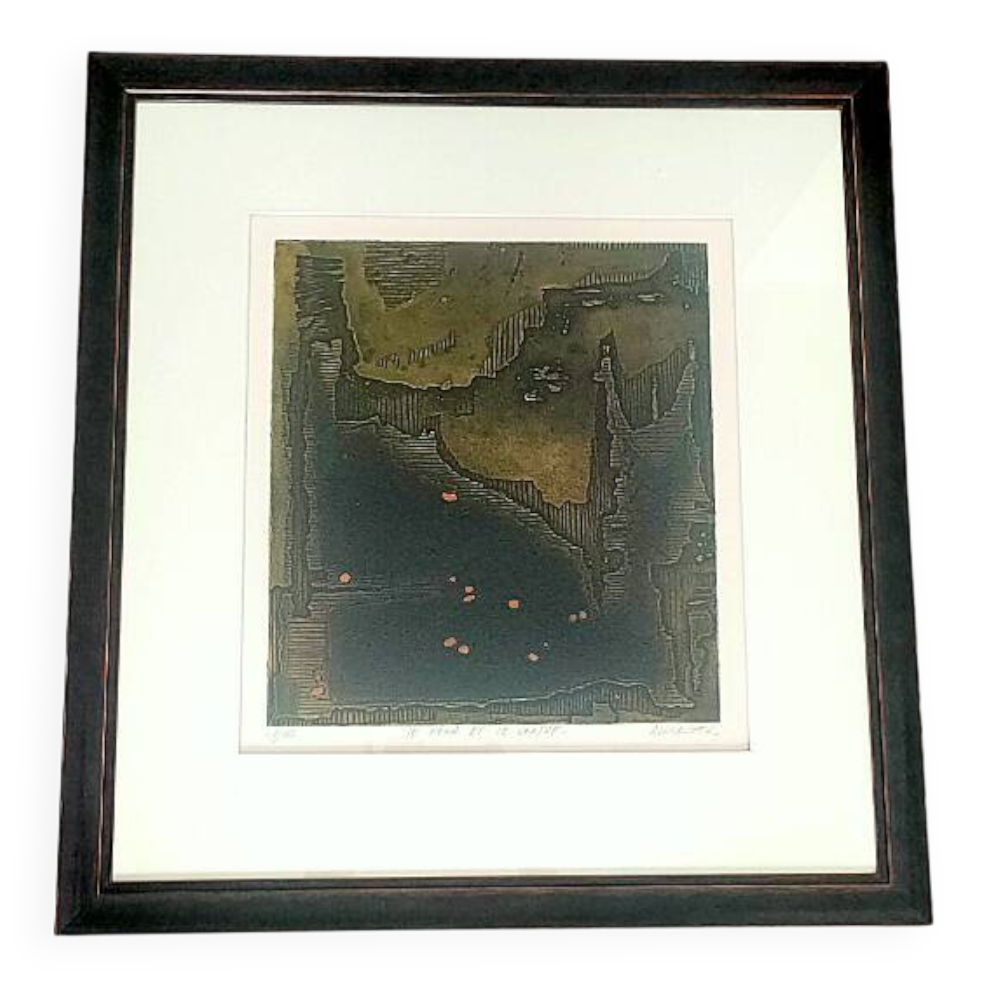 Tableau Suzanne RUNACHER – Gravure 69/130, ''Le Pour et le Contre'' - 1966