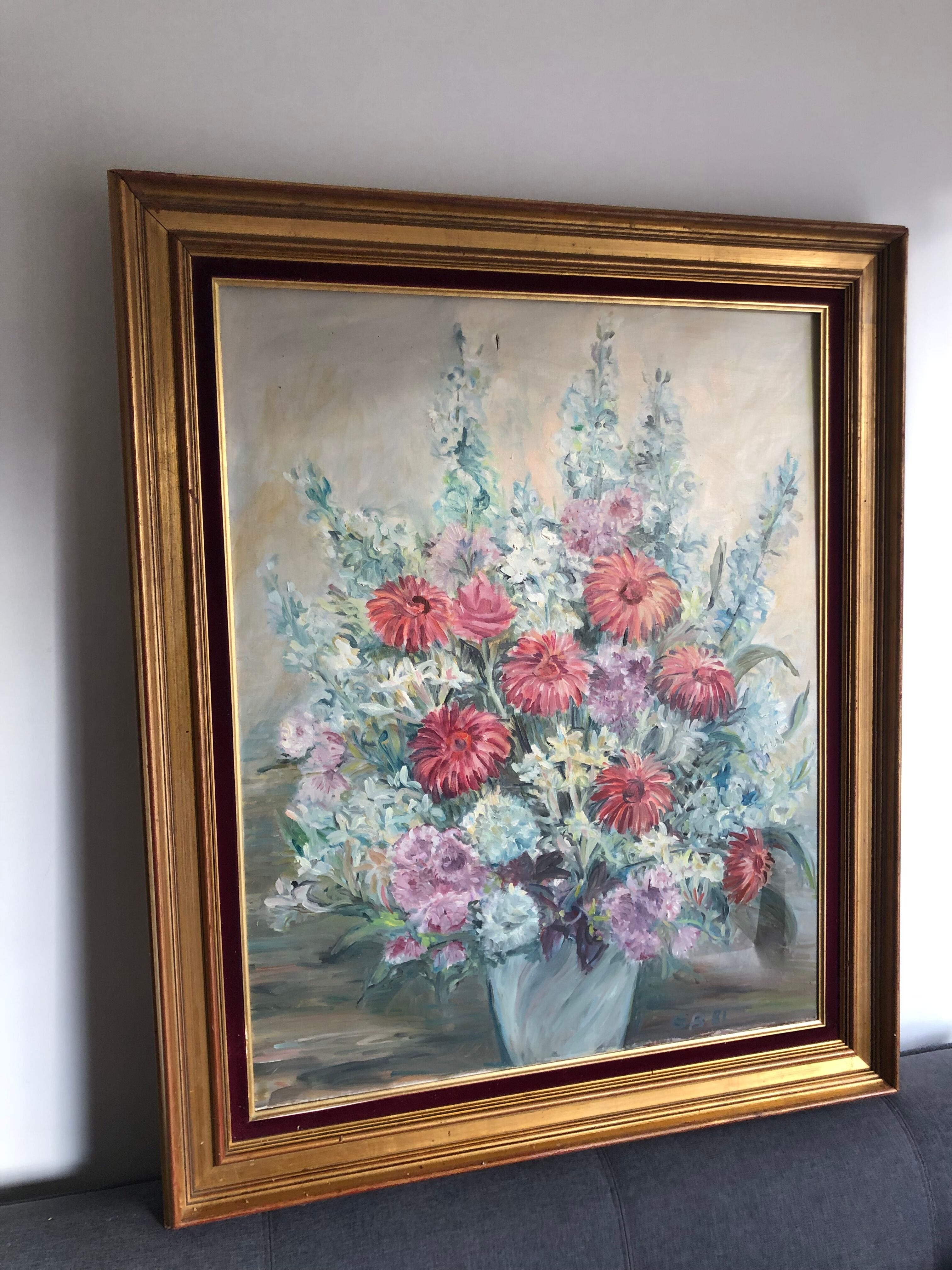 Oil on canvas, bouquet of flowers