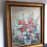 Oil on canvas, bouquet of flowers