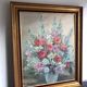 Huile sur toile, bouquet de fleurs