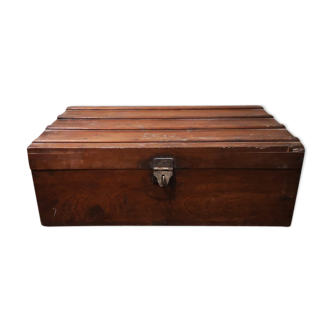 Old mahogany wooden trunk