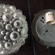 Round ceiling lamp in vintage bubbled glass 60s-70s