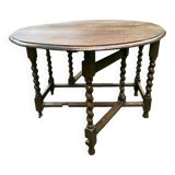17th century style oval folding oak table