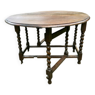 17th century style oval folding oak table
