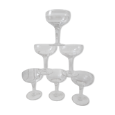 Lot de 6 coupes à champagne en cristal gravé années 50