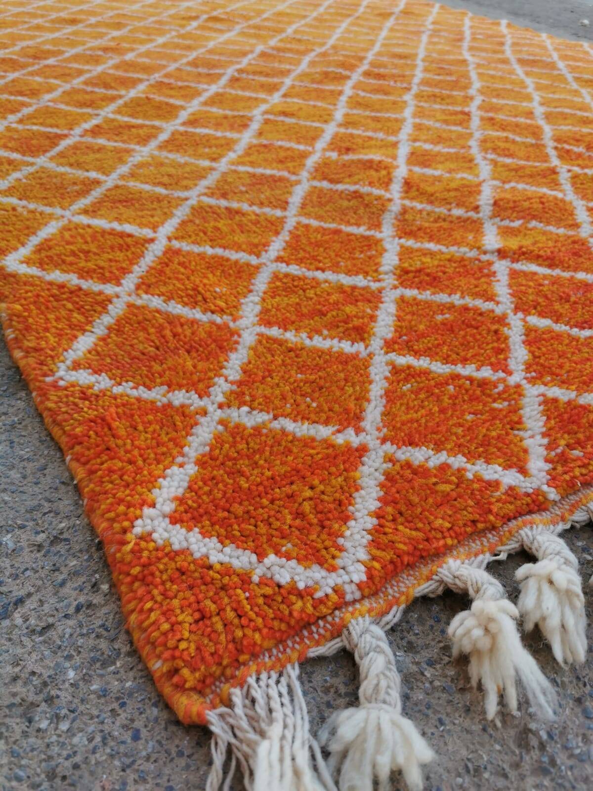 bright orange Beni Ouarain rug 250*150cm