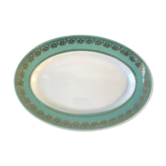 Oval dish turquoise and ancient golden