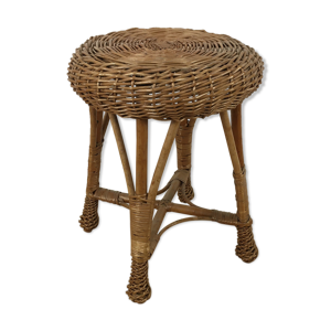 Tabouret en osier rotin