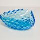Vintage light blue decorative plate in glass - Italy, 1960s