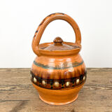 Glazed terracotta cooking pot 19th century orange