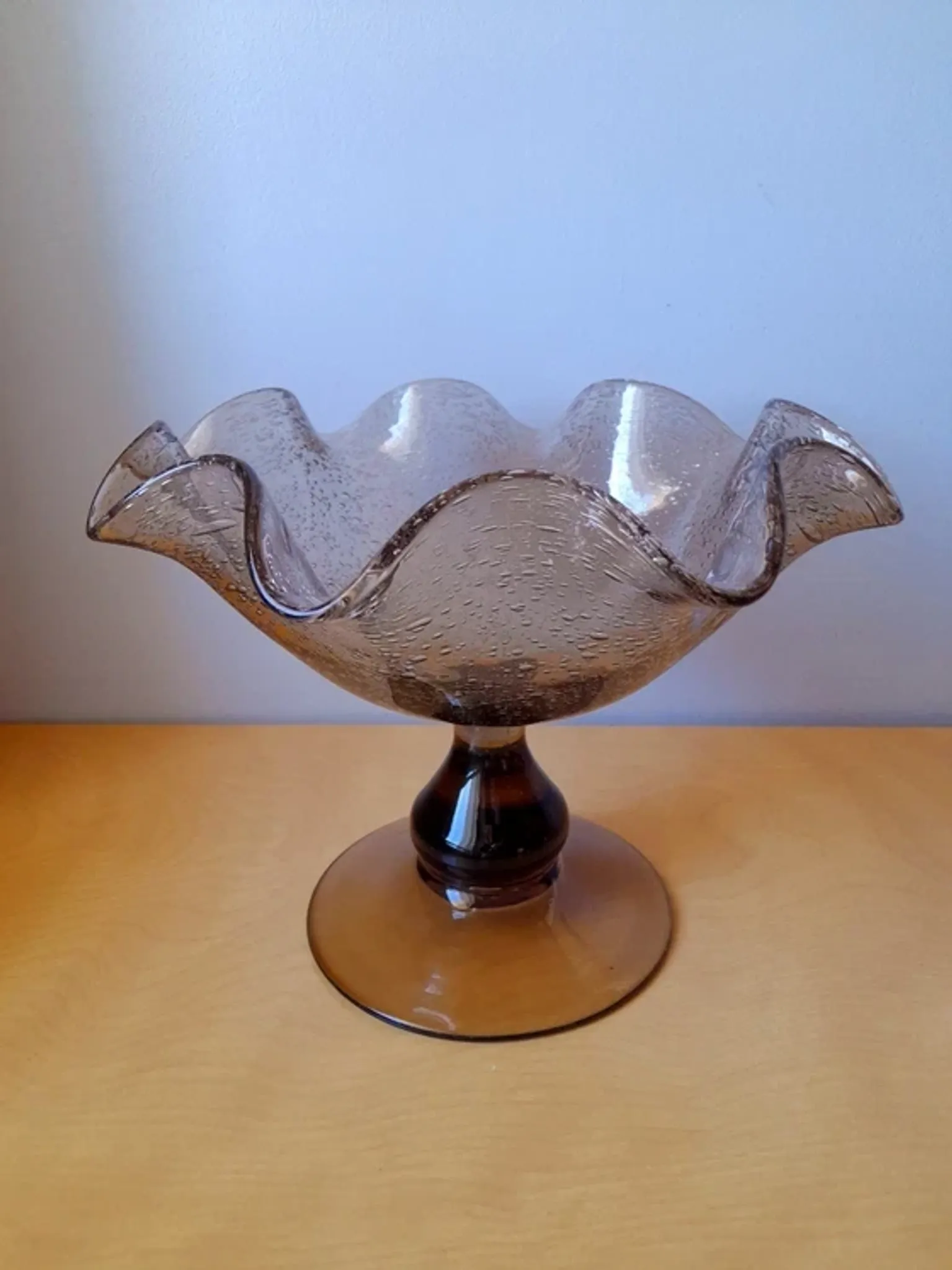 Coupe en Verre Soufflé Bullé Riom 1960