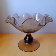 Coupe en Verre Soufflé Bullé Riom 1960