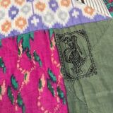 Ikat cotton patchwork plaid