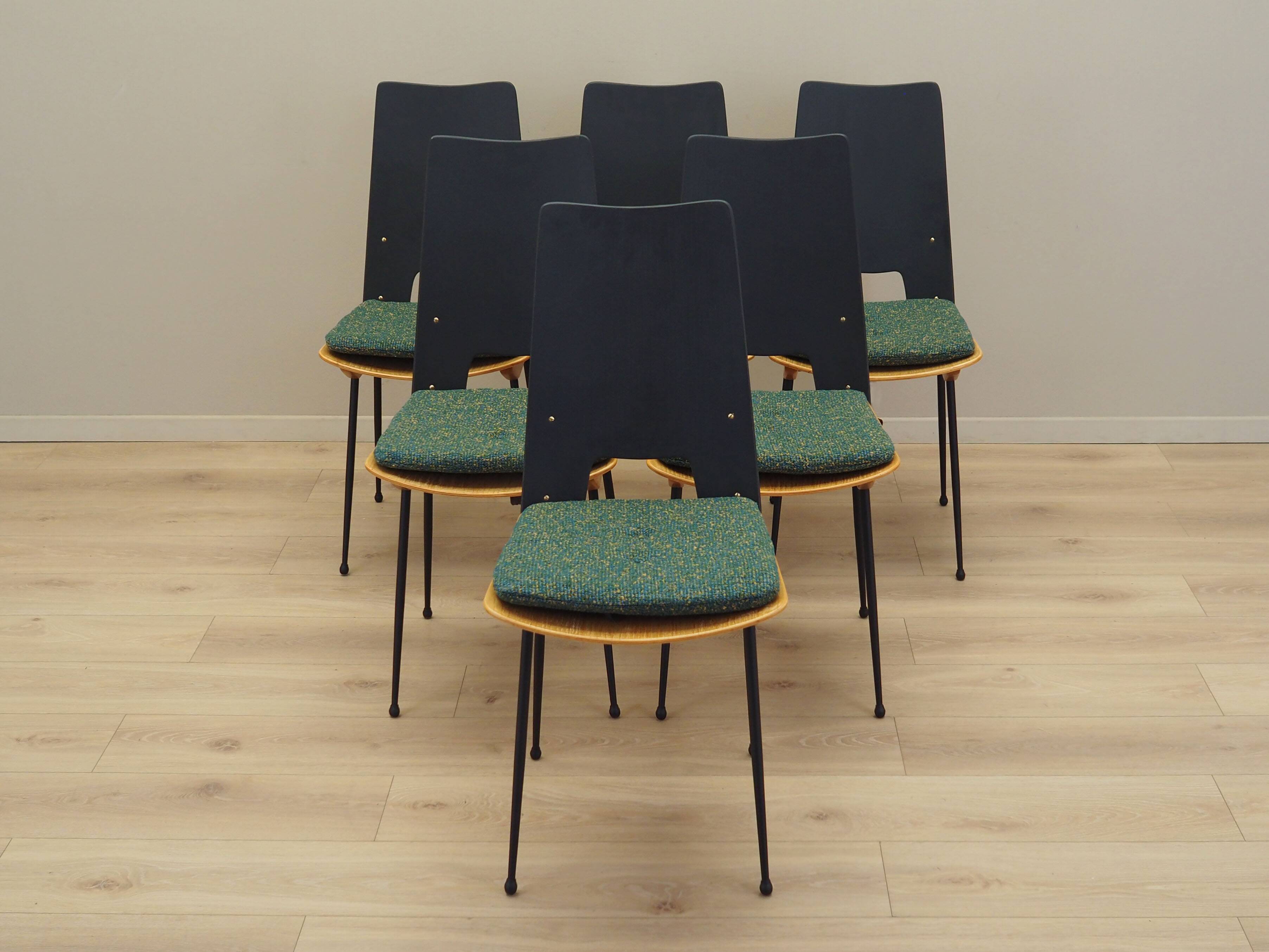 Set of six chairs, Italian design, 1950s, designer: Carlo Ratti, manufactur