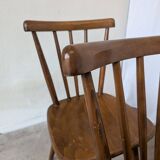 Ensemble de 4 chaises de salle à manger Windsor vintage : en bois des années 50 / STOL Kamnik