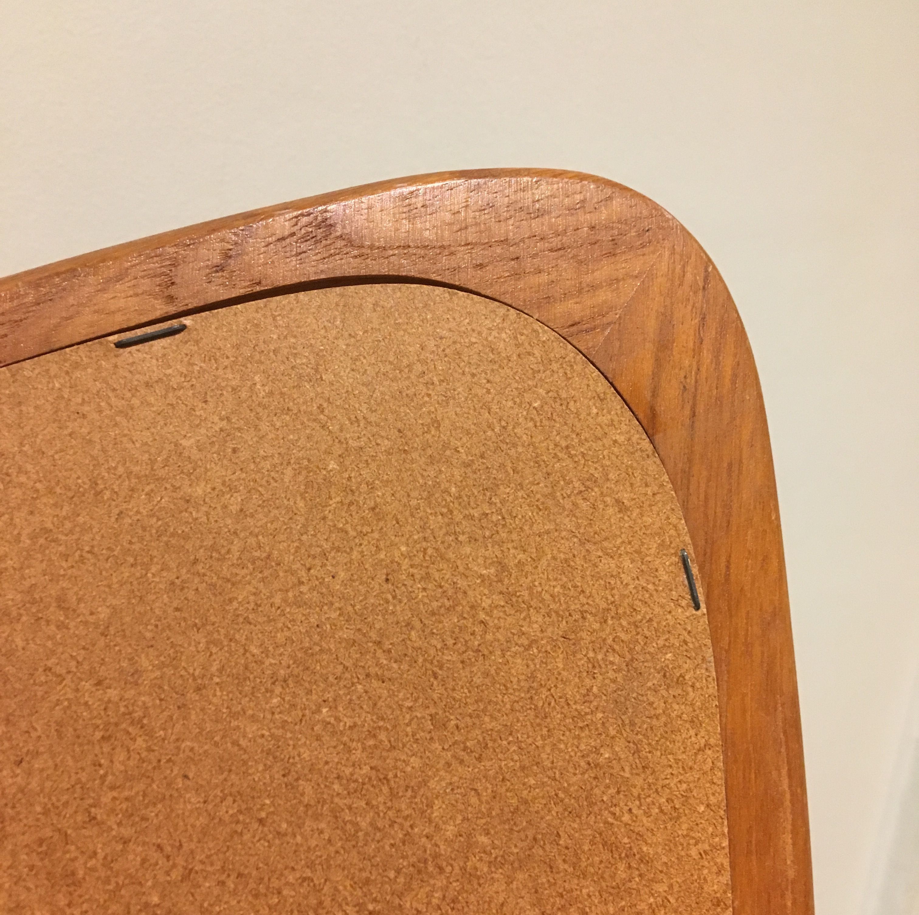 Asymmetrical vintage Scandinavian mirror in 60s teak 36x64cm