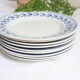 Ensemble de 9 assiettes plates, saint Amand, Bleuets, terre de fer
