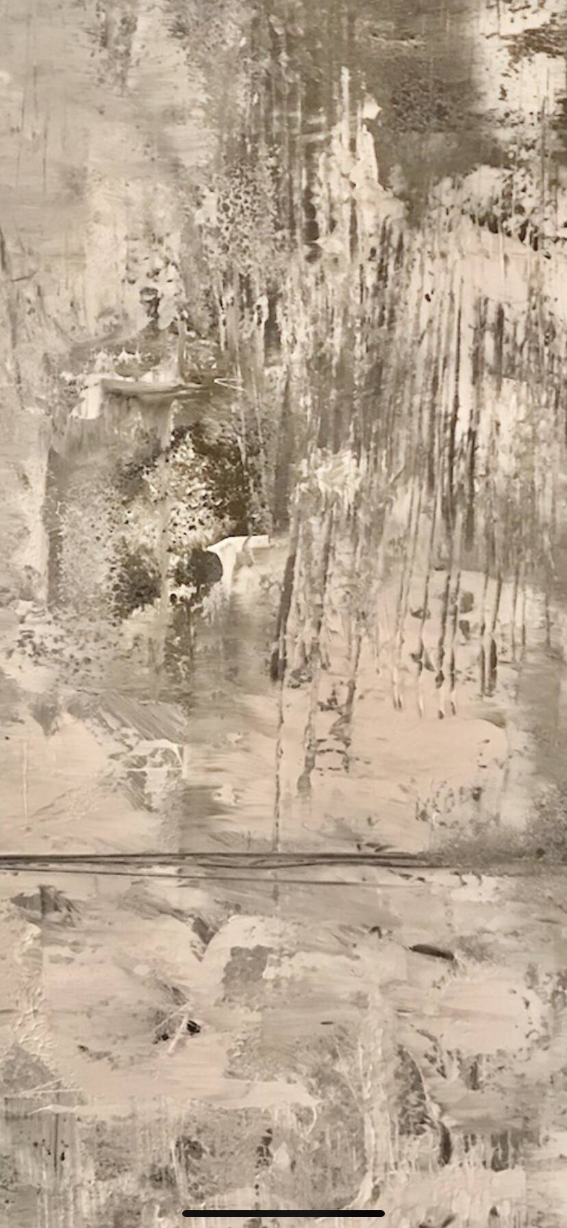 Abstract painting tones white and gray