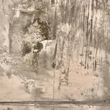 Abstract painting tones white and gray