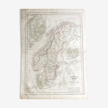 1837 - Map of Scandinavia / Sweden Norway Denmark