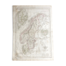 1837 - Carte de la Scandinavie / Suède Norvège Danemark