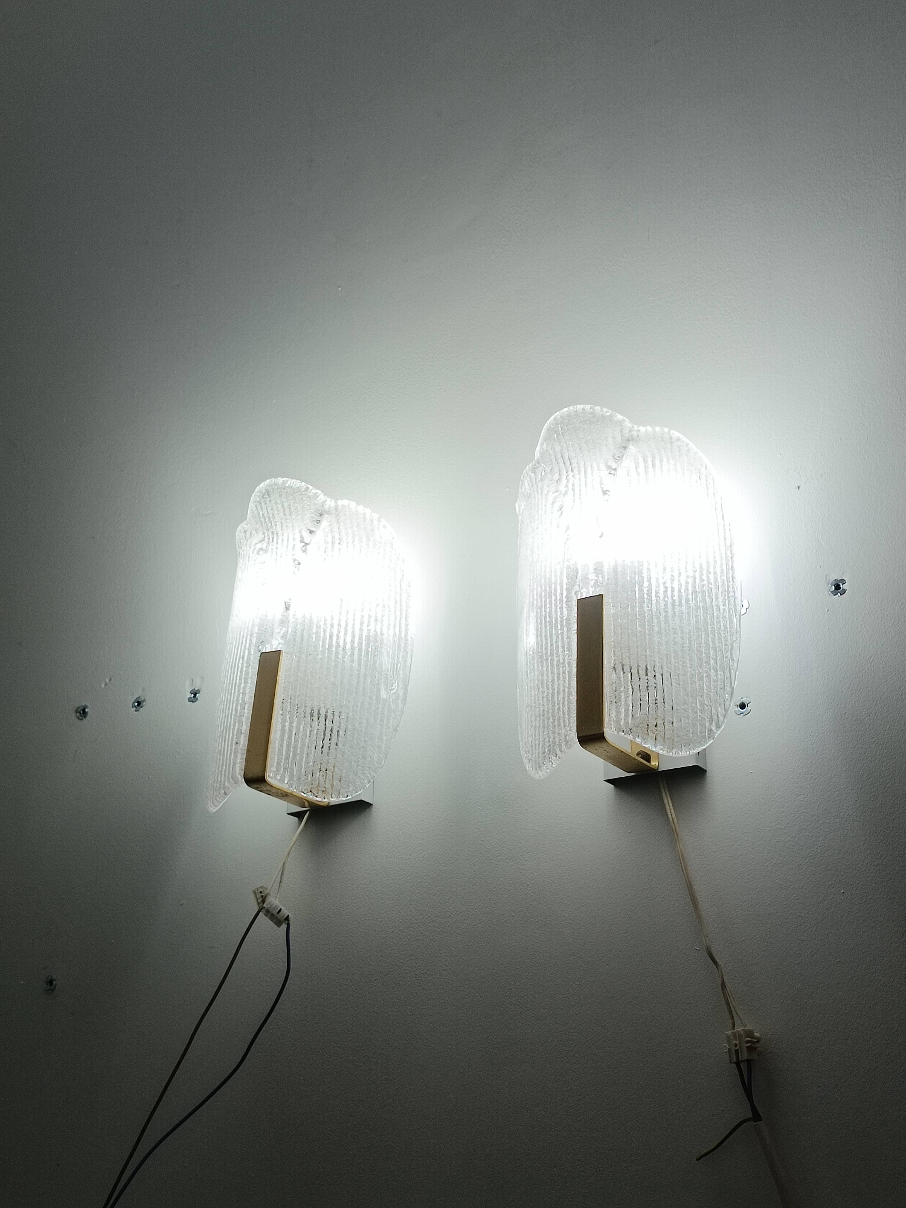 Wall sconces by Carl Fagerlund for Orrefors 1970s