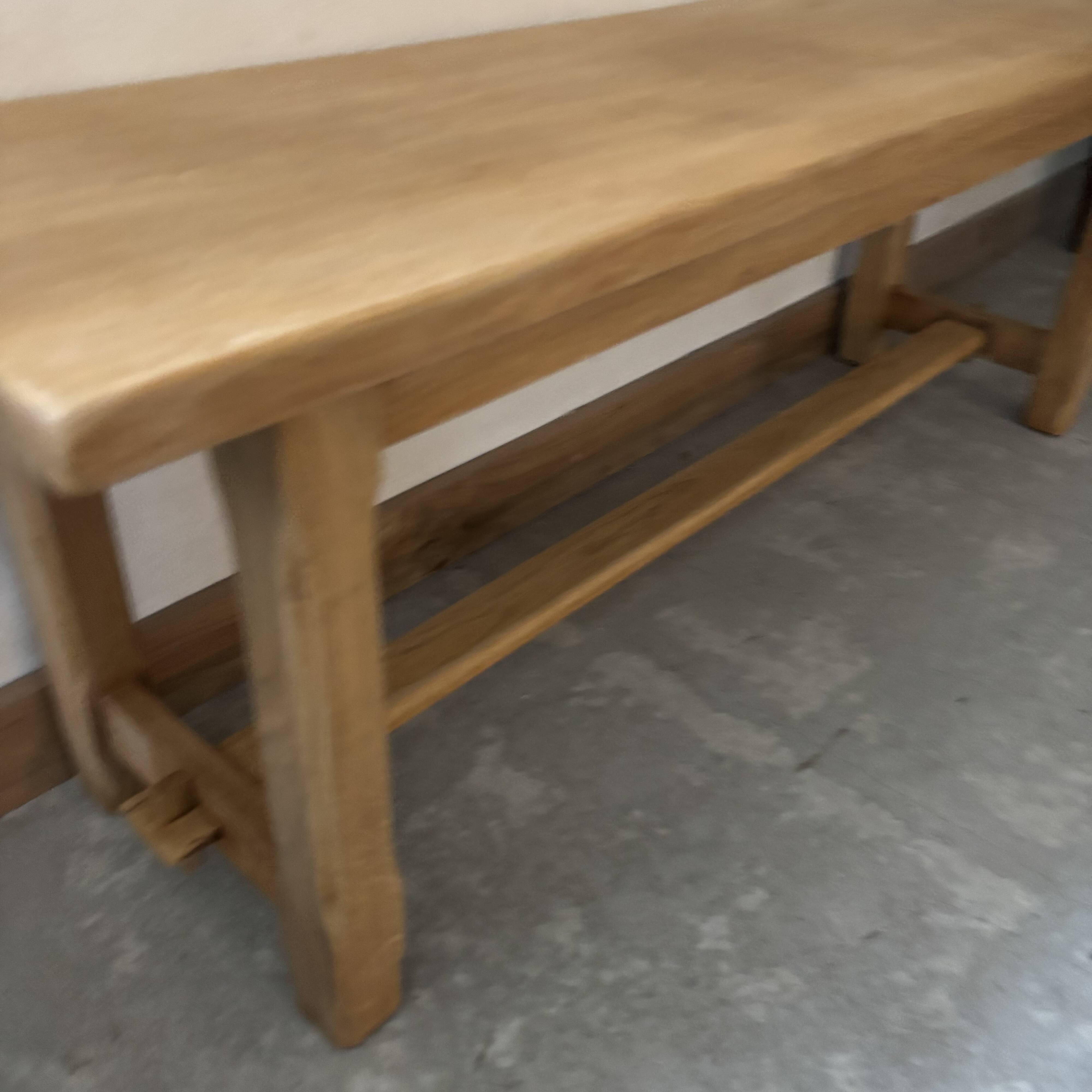 Raw wooden bench