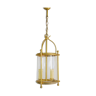 Old lantern suspension in brass and glass style Louis XVI with 2 lights. Year 60