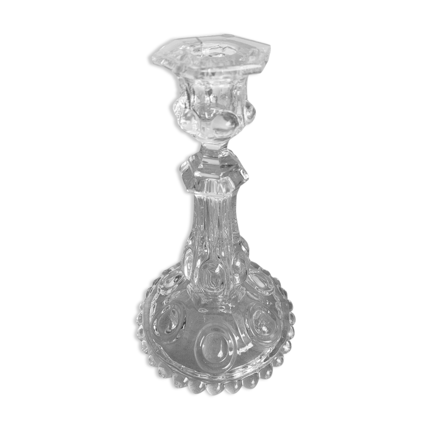 Molded glass candle holder