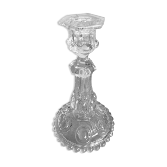 Bougeoir en verre moulé