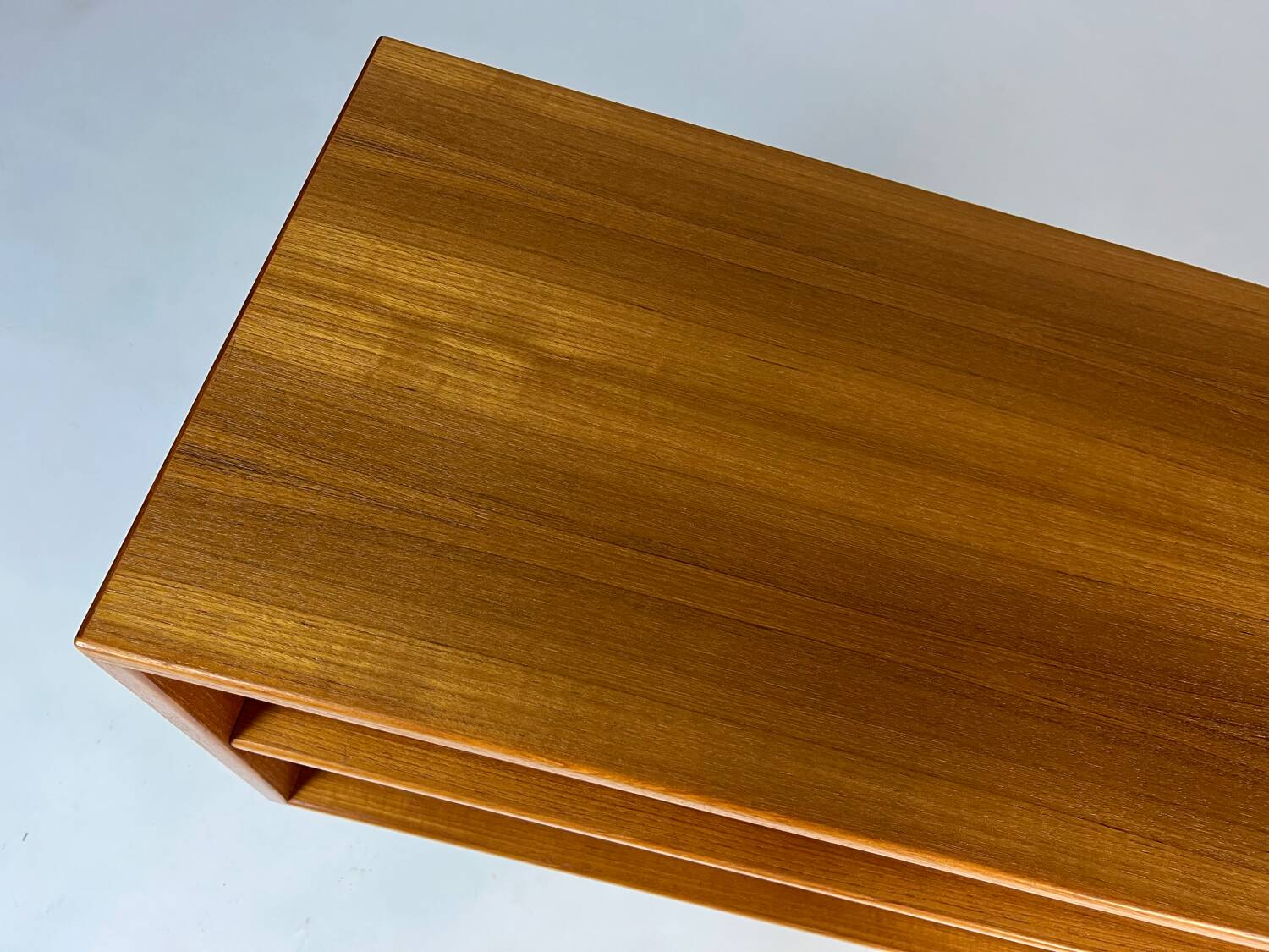 Danish teak shelf sideboard lowboard vinyl vintage mid-century