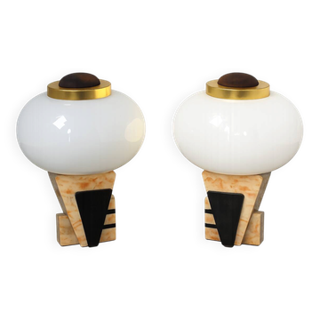 A pair of Art Deco-style table lamps, 1950s