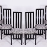 Ensemble de six chaises en hêtre du milieu du siècle fabriquées par Thon, restaurées, Tchéquie, années 1970