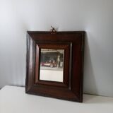 Huguenot mirror - double bottom - Wood