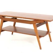 Table basse avec plateau réversible - teck mid-century moderne - design néerlandais