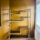 Shelf by designer Willy Rizzo Gold and smoked glass