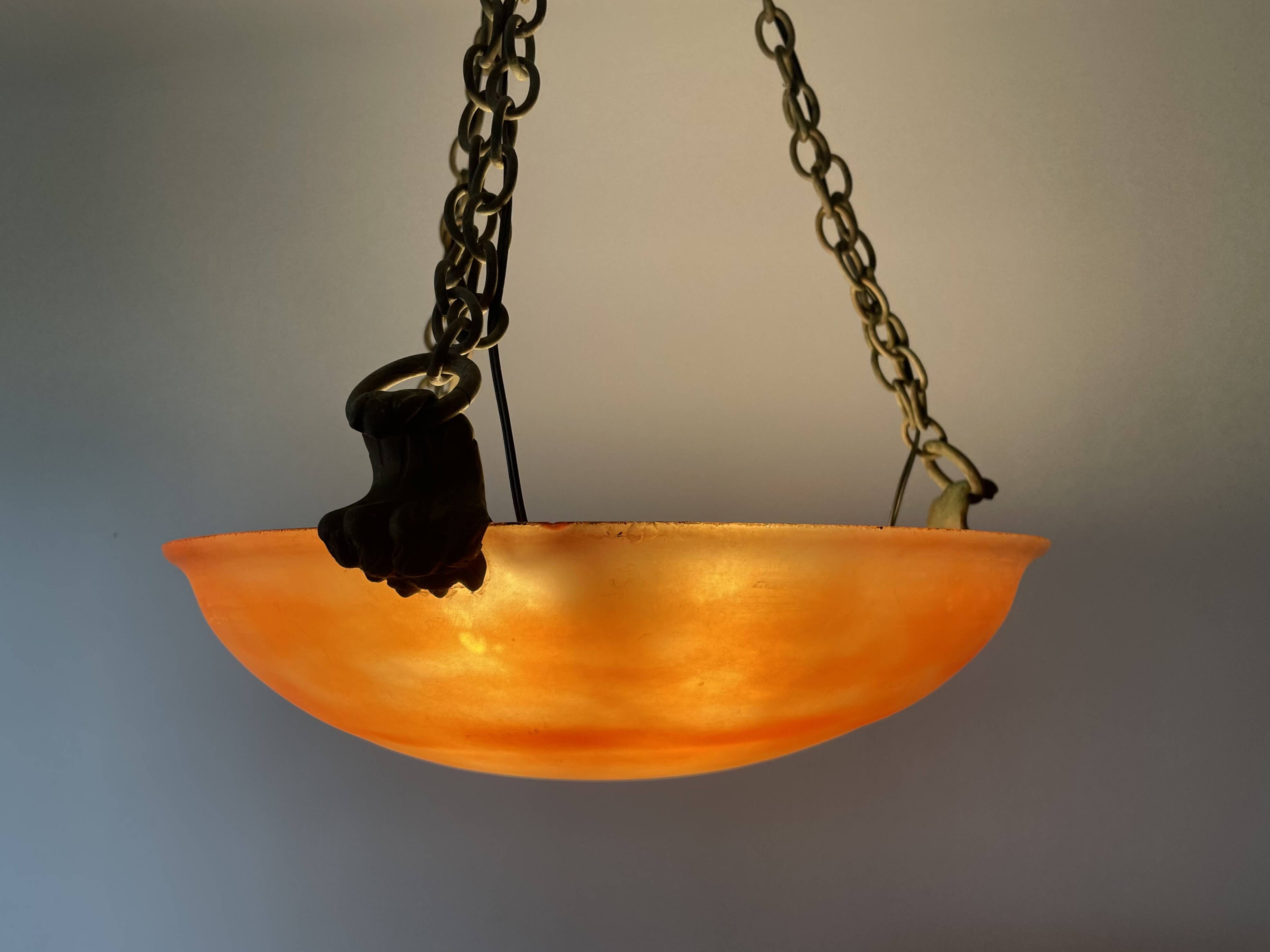 Art Deco pendant light in marbled glass