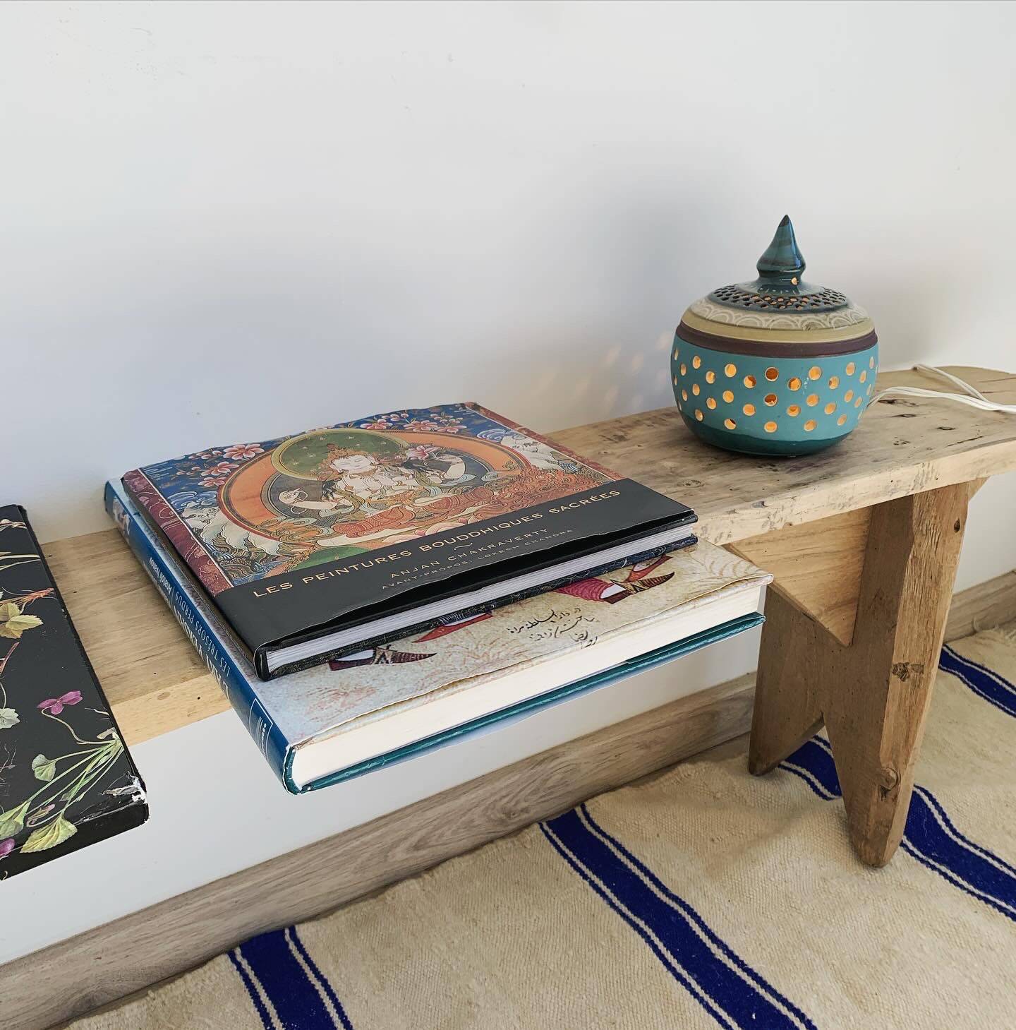 Old restored wooden farm bench