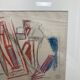 Alfred Gaspart (1900-1993), Nature morte cubiste, dessin au crayon et pastel gras encadré