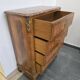 Louis XV chest of drawers in marquetry and gilded bronze - Marble top