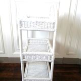 Etagère en rotin blanc , 1960