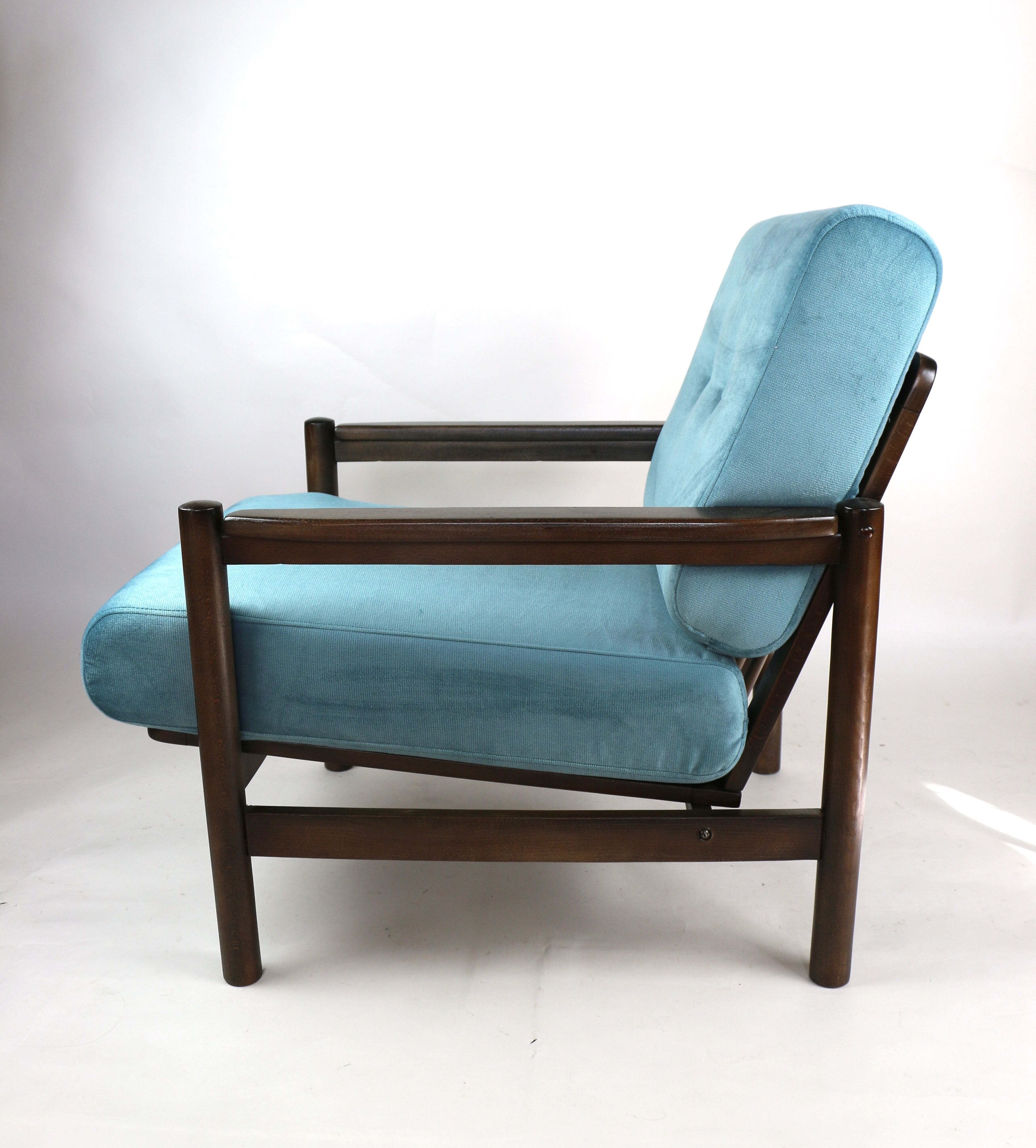 Vintage turquoise armchair, 1970s