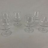 Set of 6 glasses of digestive cognac aperitif in crystal or glass size
