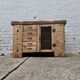 Old established a door and five drawers raw wood