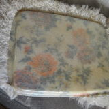 Orange fiberglass flower patterned top 70s