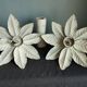 Pair of vintage white metal wall lamps/ceiling lamps